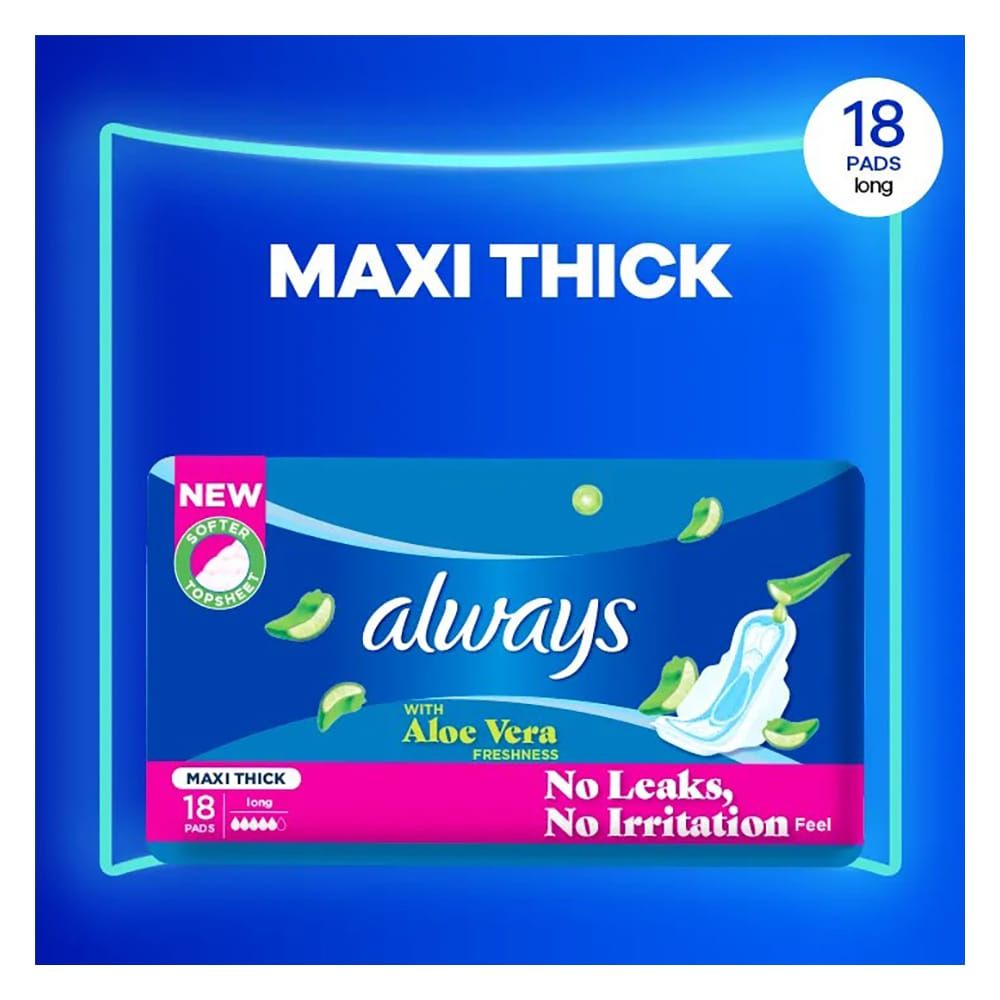 Always With Aloe Vera Freshness Maxi Thick Extra Long 18 Pads
