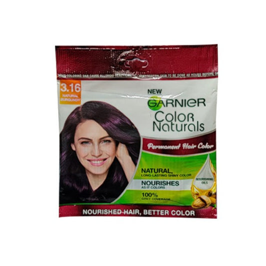 Garnier Color Naturals Permanent Hair Color 3.16 Natural Burgundy Sachet