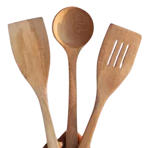 Wooden Spatula Set Wooden Spoon Kitchen Cooking Utensils Wooden Bamboo Spoon Spatula, 3pcs Set