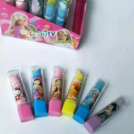1 Pcs Cute Lipstick shaped Cartoon character eraser