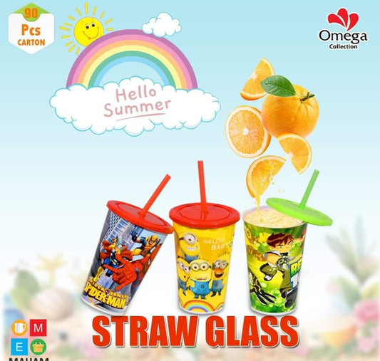 Omega Glass With straw 1pcs