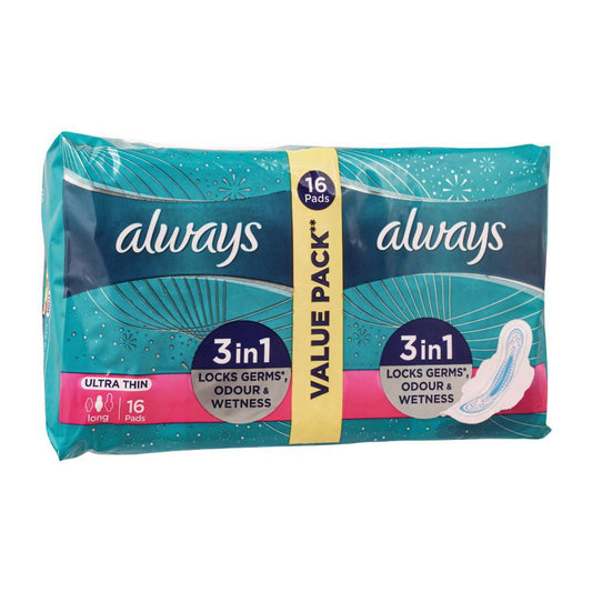 Always Ultra Thin Long Value Pack 16 Pads - Lahore Basket