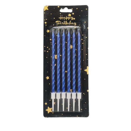 Birthday Cake Blue 6 Candles - Lahore Basket