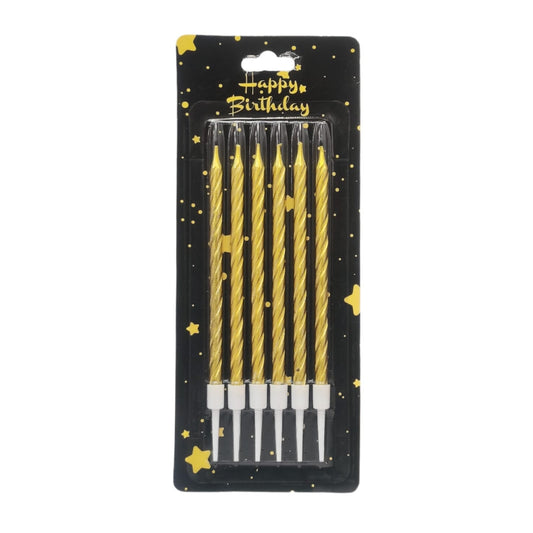 Birthday Cake Golden 6 Candles - Lahore Basket