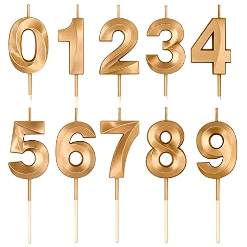 Birthday Cake Topper Candle Golden - Lahore Basket