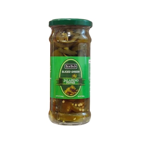 Dew Drop Sliced Green Jalapeno Peper 340 gm - Lahore Basket