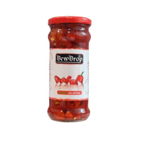 Dew Drop Sliced Red Jalapeno 370 gm - Lahore Basket