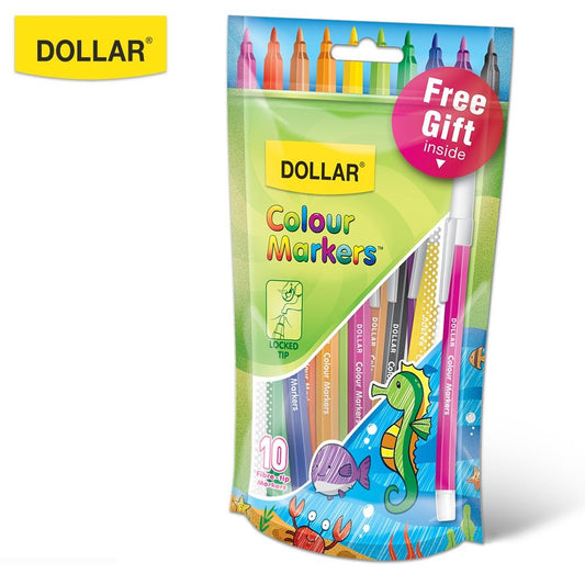 Dollar Colour Marker 10 Fiber - Tip Markers - Lahore Basket