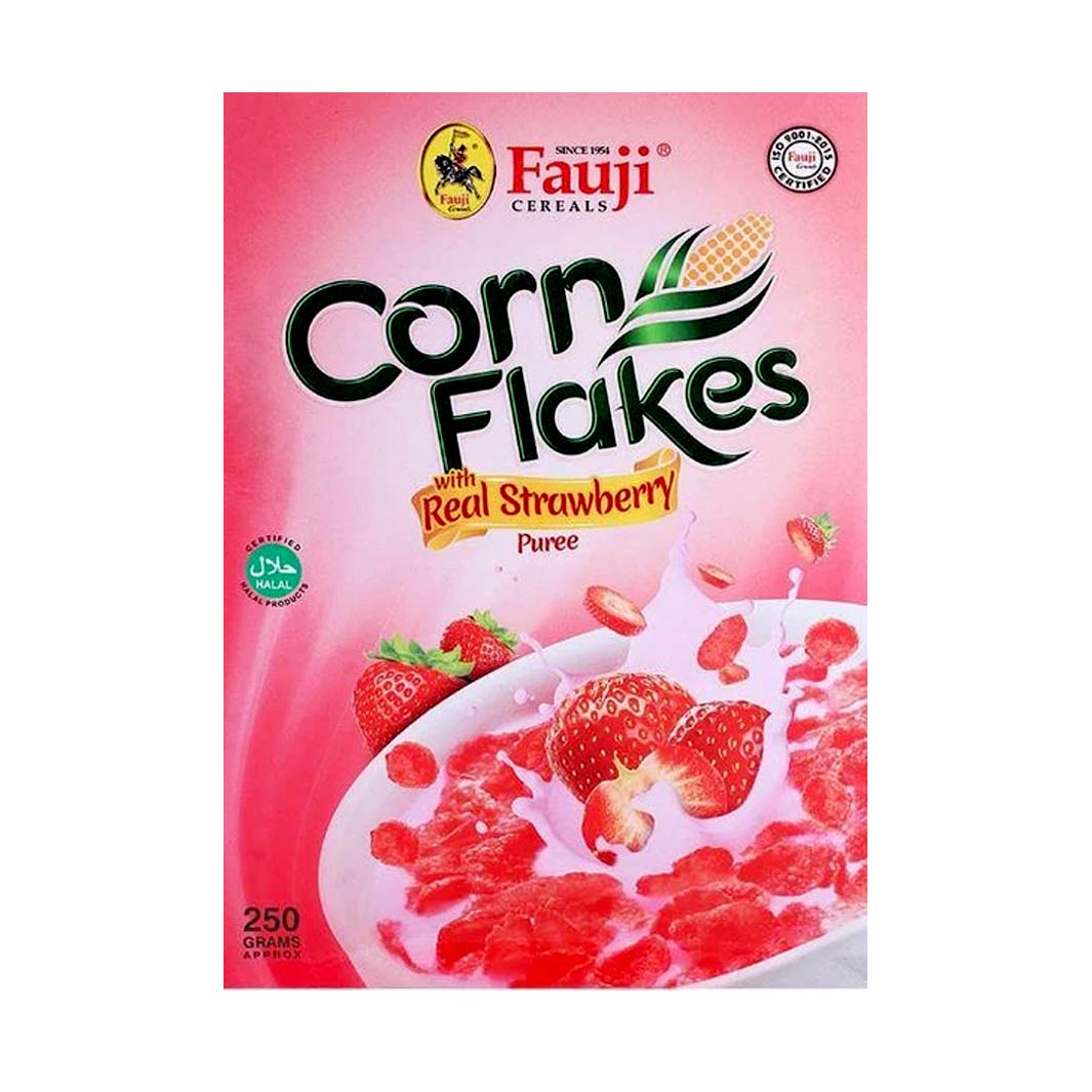 Fauji Corn Flakes Strawberry 250 gm - Lahore Basket