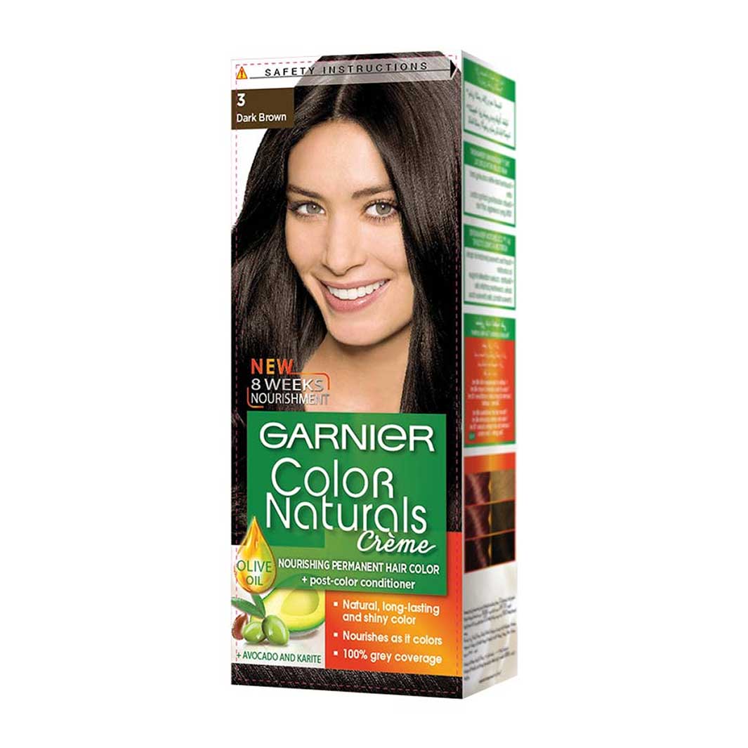 Garnier Color Naturals Permanent Hair Color 3 Natural Dark Brown - Lahore Basket