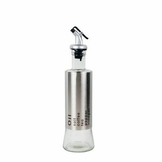 Glass Oil Control Pot Bottle with Steel Covered Body 300 ml - Lahore Basket