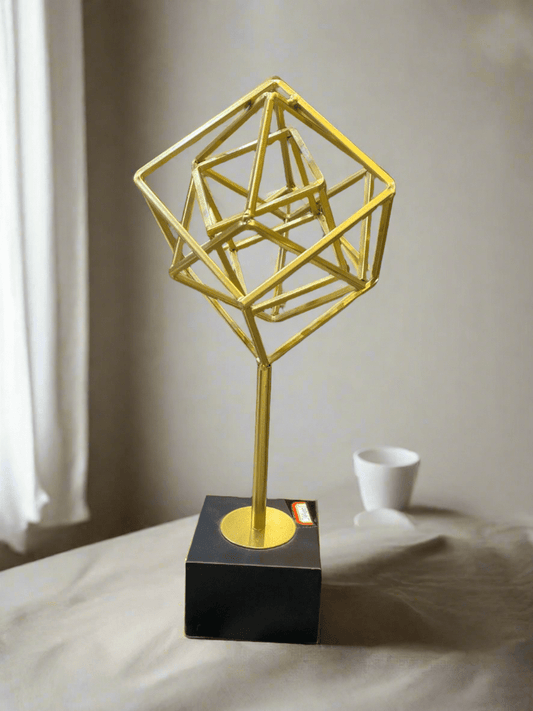 Gold Square Decor Ornament 1Pcs - Lahore Basket