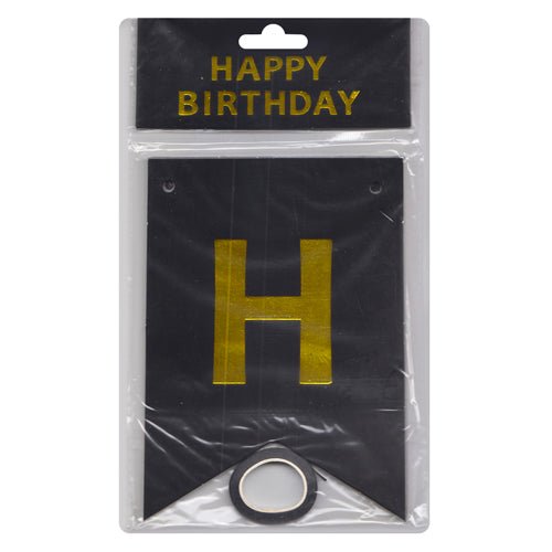 Happy Birthday Card Banner Black - Lahore Basket
