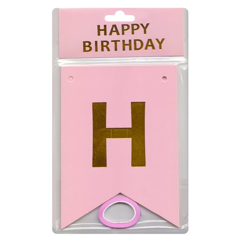 Happy Birthday Card Banner Pink - Lahore Basket
