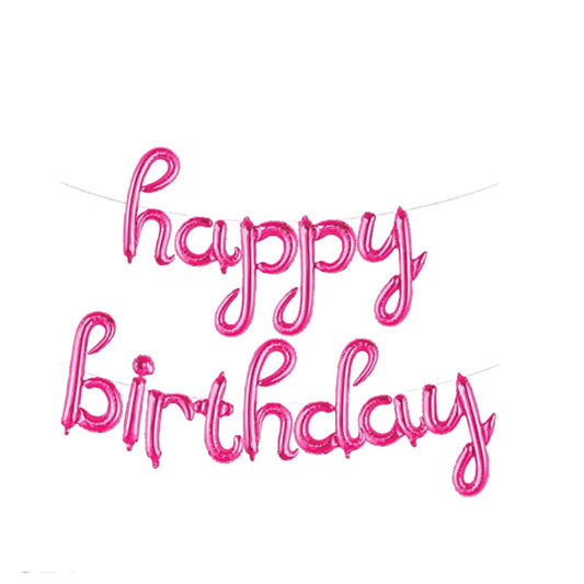 Happy Birthday Spinach Foil Balloons Pink - Lahore Basket