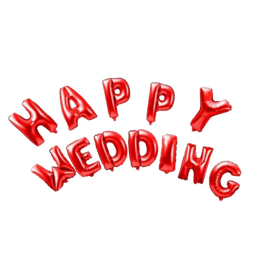 Happy Wedding Foil Balloon's Red - Lahore Basket