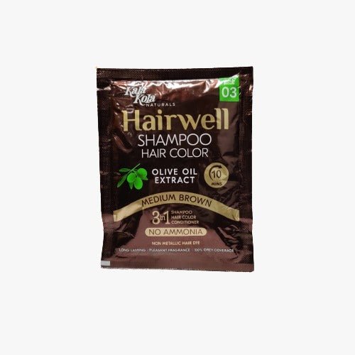 Kala Kola Hairwell Shampoo Hair Color Medium Brown 03 - Lahore Basket
