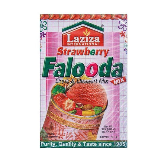 Laziza Strawberry Falooda Drink & Dessert Mix 195 gm - Lahore Basket