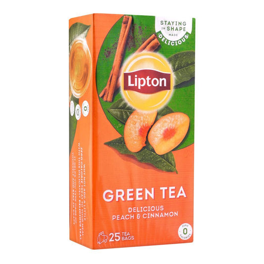 Lipton Green Tea Peach & Cinnamon Tea Bags 25 Pcs - Lahore Basket
