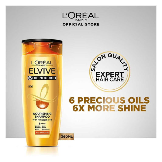 L'Oreal Paris 6 Oil Nourish Scalp + Hair Nourishing Shampoo 360 ml - Lahore Basket