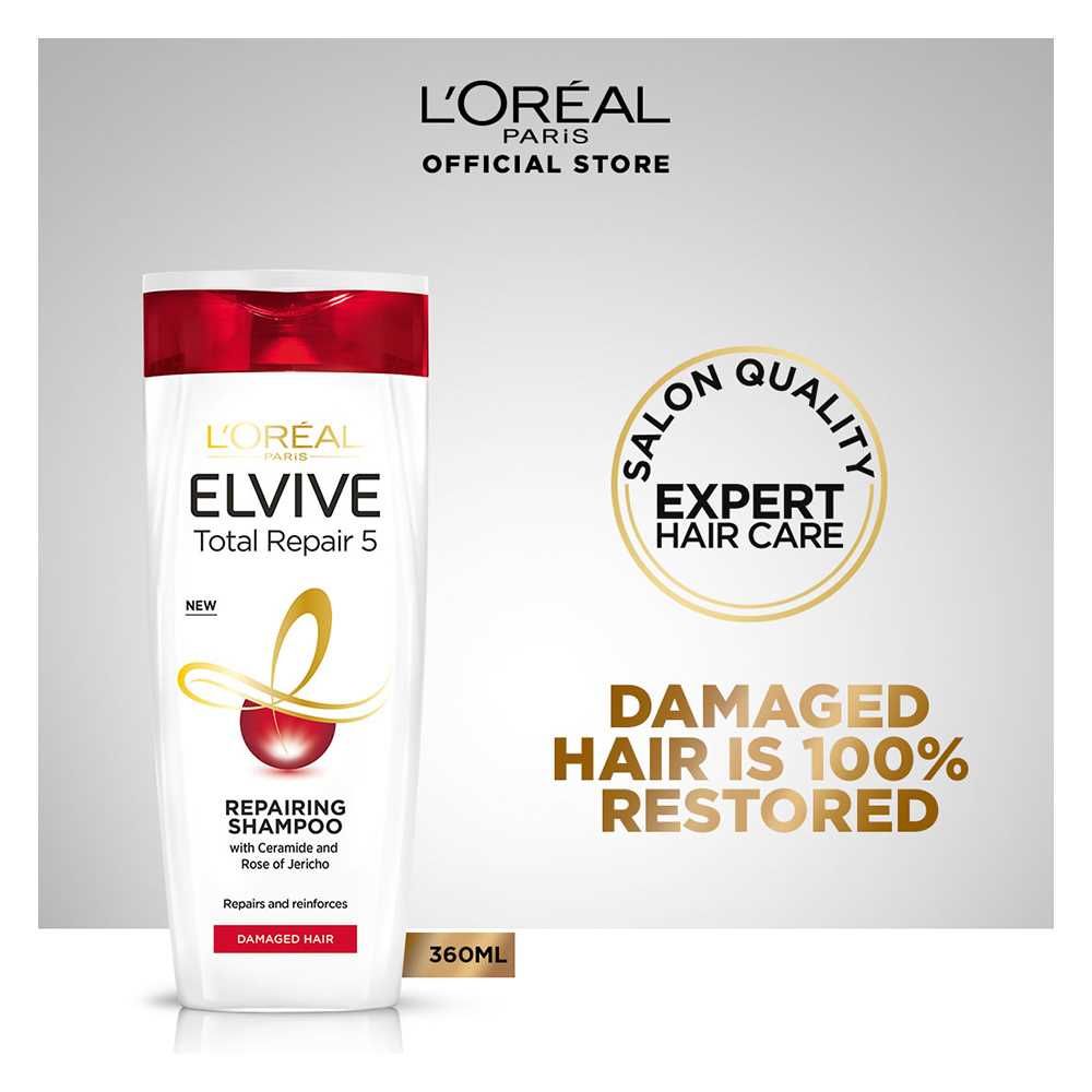 L'Oreal Paris Total Repair 5 Repairing Shampoo, For Damaged Hair 360 ml - Lahore Basket