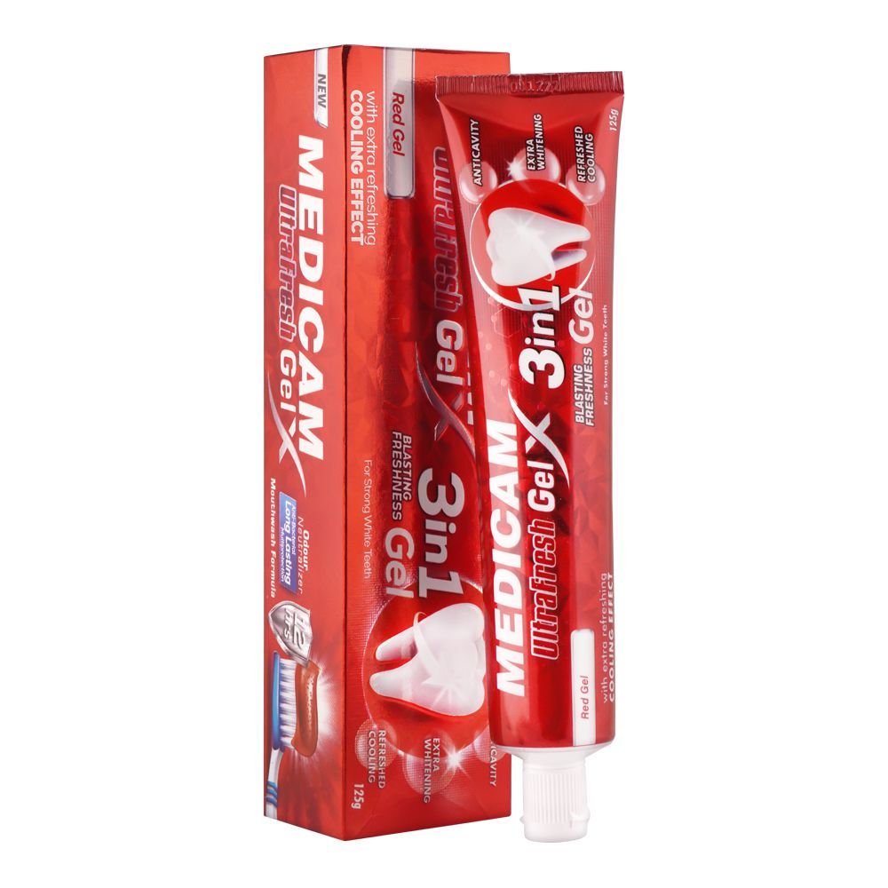 Medicam Ultra Fresh 3in1 Red Gel Toothpaste 75 gm - Lahore Basket