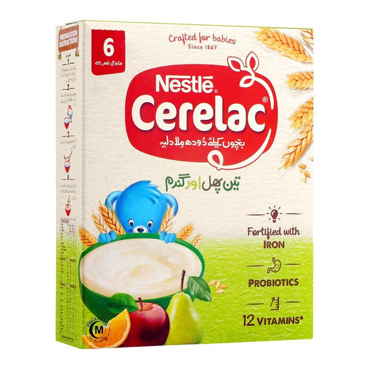 Nestle Cerelac 3 Fruit + Wheat 350 gm - Lahore Basket