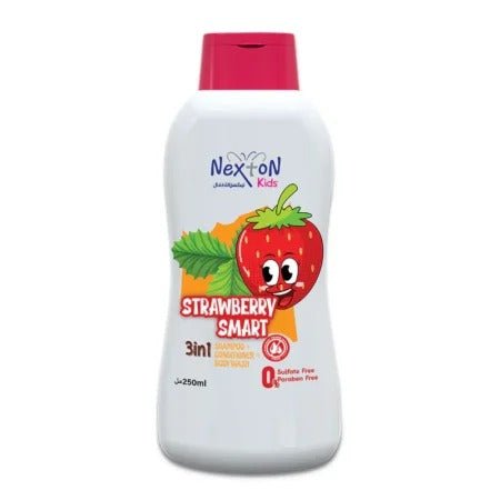 Nexton Kids Strawberry Smart 3 in 1 Shampoo + Conditioner + Body Wash 250 ml - Lahore Basket