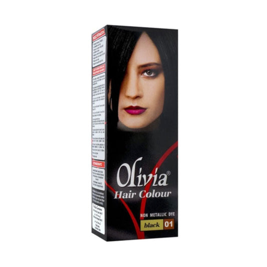 Olivia Hair Colour Non Metallic Dye 01 Black - Lahore Basket