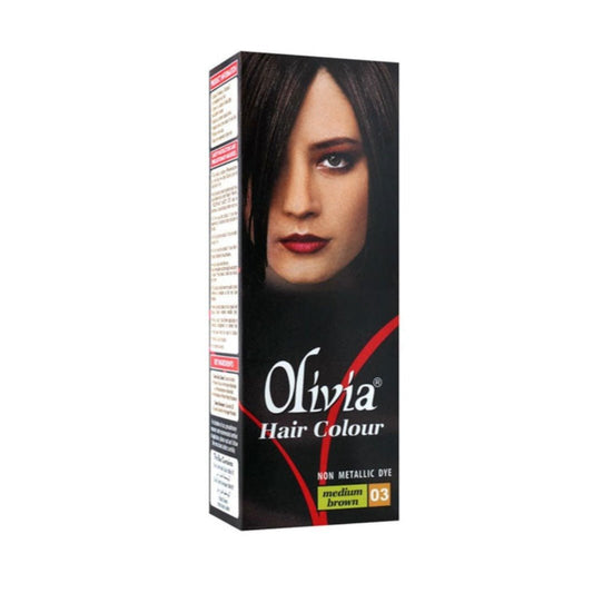 Olivia Hair Colour Non Metallic Dye 03 Medium Brown - Lahore Basket