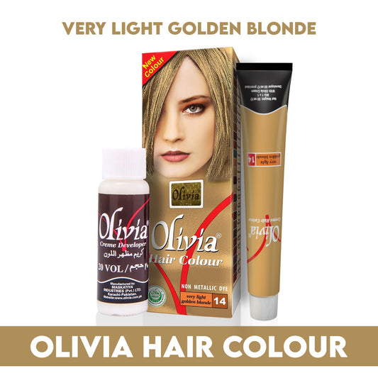 Olivia Hair Colour Non Metallic Dye 14 Very Light Golden Blond - Lahore Basket