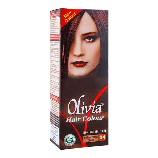 Olivia Hair Colour Non Metallic Dye 24 Medium Copper Blond - Lahore Basket