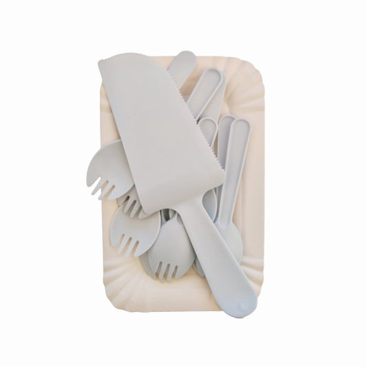 Plastic Disposable Cake Knife And Fork Set (10Pcs) - Lahore Basket
