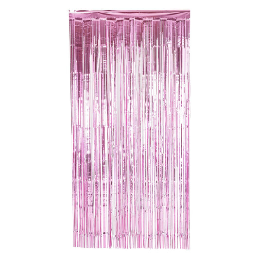 Premium Quality Backdrop Foil Fringe Curtains Pink - Lahore Basket