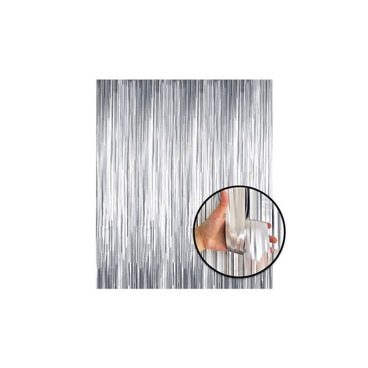 Premium Quality Backdrop Foil Fringe Curtains Sliver - Lahore Basket