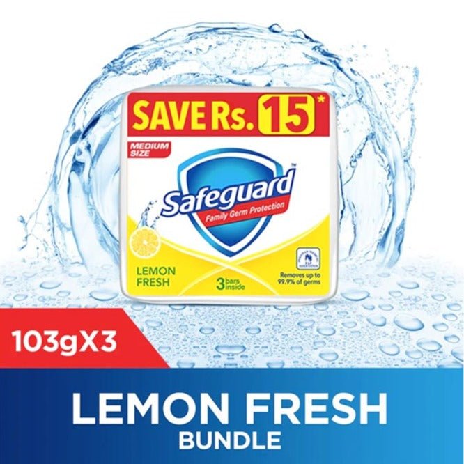 Safeguard Lemon Fresh Trio Pack 3X125 gm - Lahore Basket