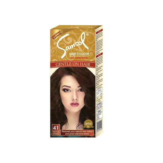 Samsol Hair Colour No Ammonia 41 Medium Brown - Lahore Basket