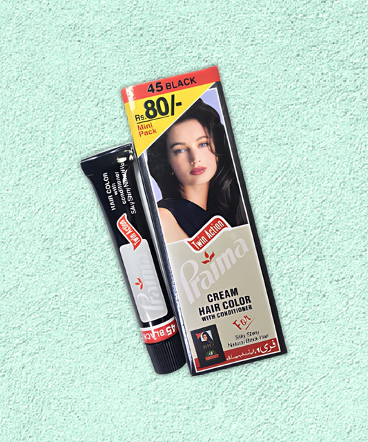 Praima Cream Hair Color With Conditioner 45 Black