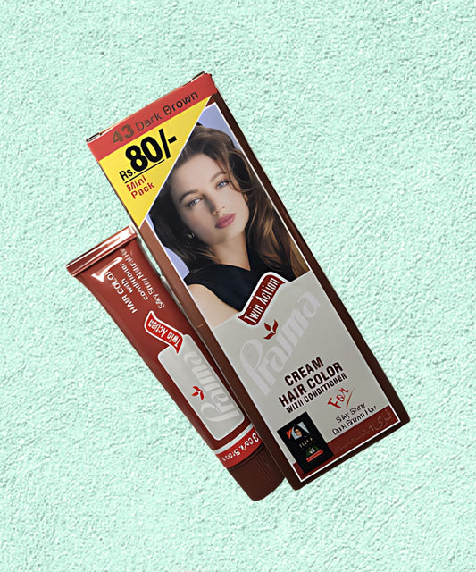 Praima Cream Hair Color With Conditioner 43 Dark Brown