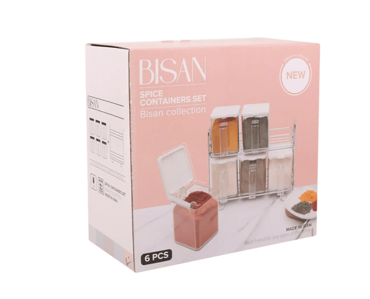 Spice Containers Set 6 Pcs - Lahore Basket