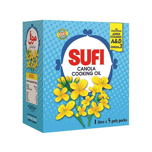 Sufi Canola Cooking Oil 1 x 5 Ltr Carton - Lahore Basket