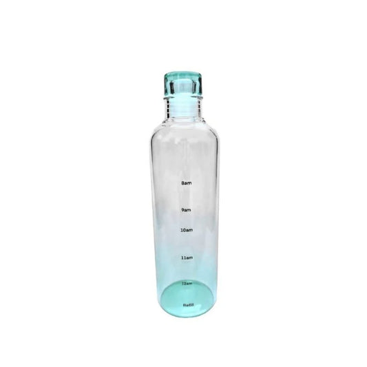Transparent Glass Water Bottle 500 ml (Blue) - Lahore Basket
