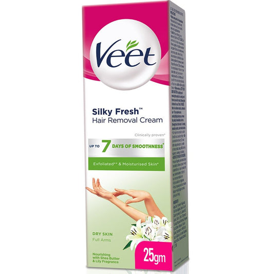 Veet Silk & Fresh Hair Removal Cream Dry Skin 25 gm - Lahore Basket