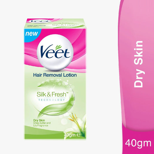 Veet Silk & Fresh Hair Removal Lotion Jar Dry Skin 40 gm - Lahore Basket