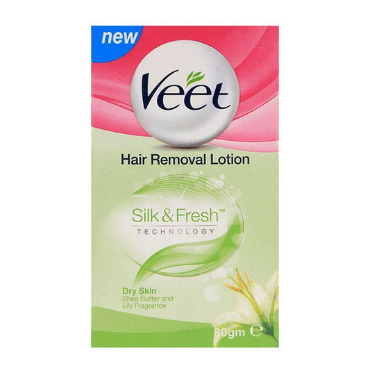 Veet Silk & Fresh Hair Removal Lotion Jar Dry Skin 80 gm - Lahore Basket