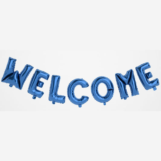 Welcome Foil Baloon Blue - Lahore Basket