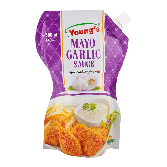 Young's Mayo Garlic Pouch 500 ml - Lahore Basket