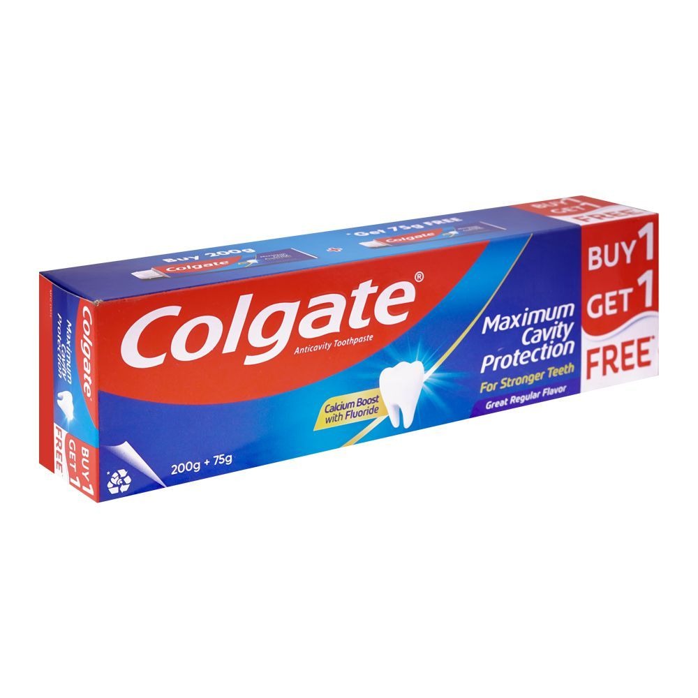 Colgate Maximum Cavity Protection Great Regular Amino Power Tooth Paste, 200g + 75g