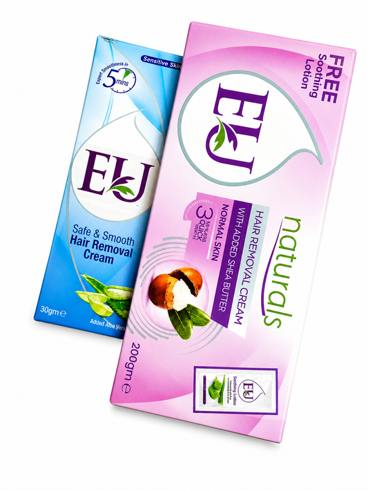 EU HAIR REMOVAL CREAM WITH ADDED SHEA BUTTER FREE SOOTHING LOTION