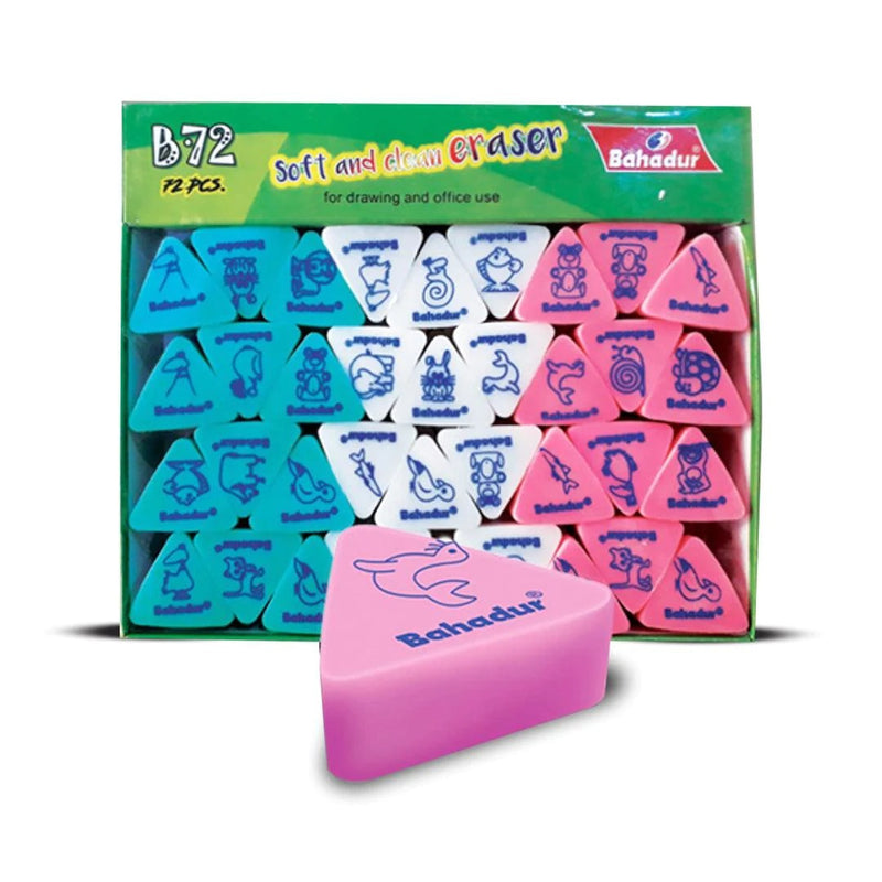 Bahadur Triangular Eraser 72 Pcs